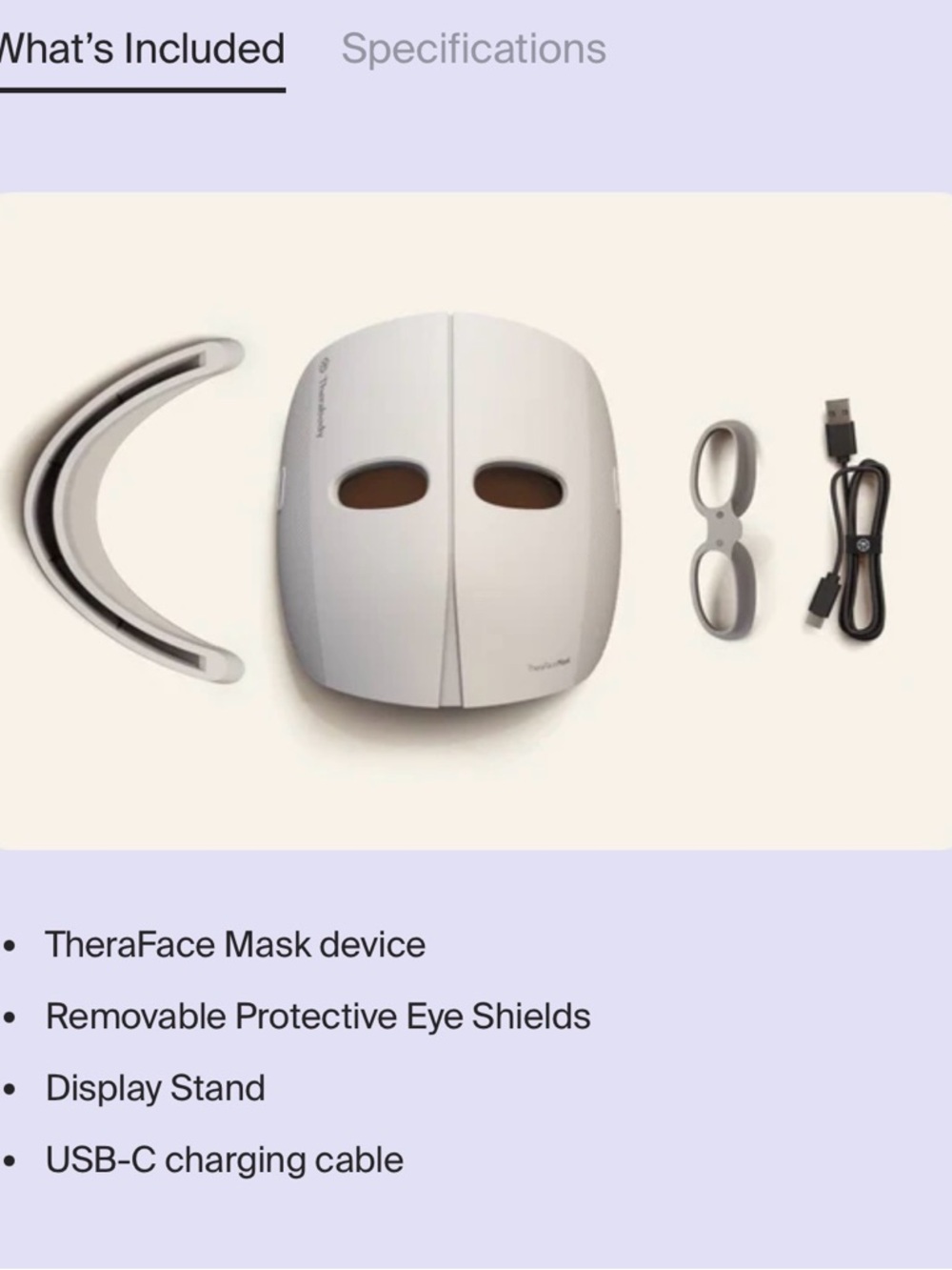 Therabody LED Facial Mask – White
